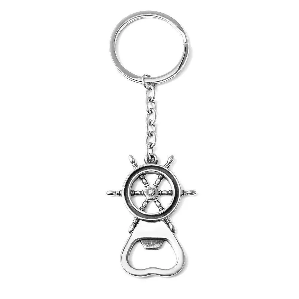Ship Helm Keychain in Stainless Steel (15.35 g)